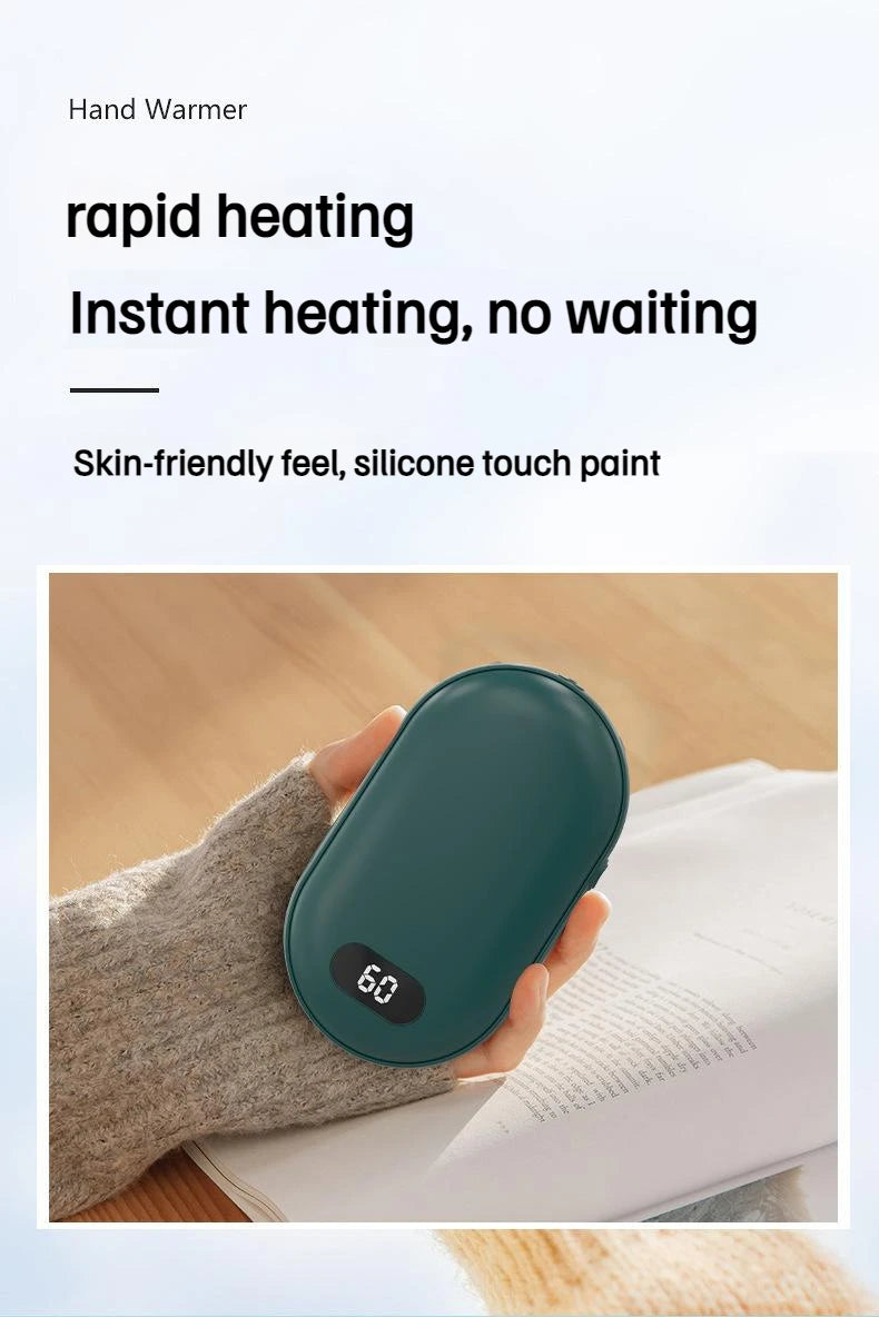 New Hand Warmer Power Bank 2in1 USB Rechargeable Winter Mini Hand Warmer Electric Heater Pocket Warmer high-capacity Winter Gift