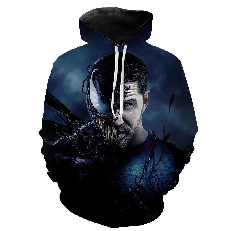 Miniso Hoodies Venom Cartoon Anime 3D Print Streetwear Men Women Fashion Oversized Sweatshirts Kids Pullovers Tracksuits