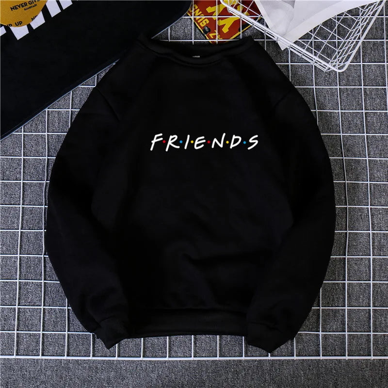 Womens Letters FRIENDS Print Long Sleeve Hoodie Sweatshirt 5 Colors S M L XL Brand New 2022 Ladies Slouch Pullover Jumper Tops