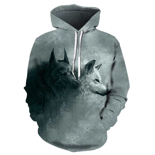 Animal Wolf 3D Printed Hooded Sweatshirts Men Women Fashion Casual Oversized Pullover Hip Hop Harajuku Streetwear Hoodies