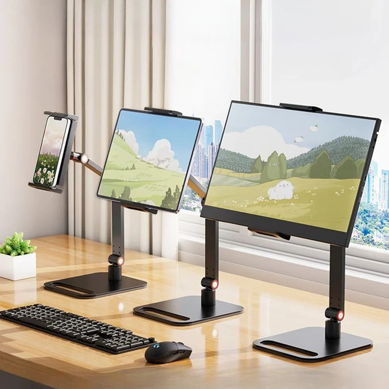 Portable Monitor Desk Holder Metal Stand 16in Universal Expandable Display Base Vesa Mount External Vertical Screen Clamp Stand