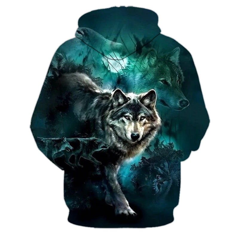 Animal Wolf 3D Printed Hooded Sweatshirts Men Women Fashion Casual Oversized Pullover Hip Hop Harajuku Streetwear Hoodies