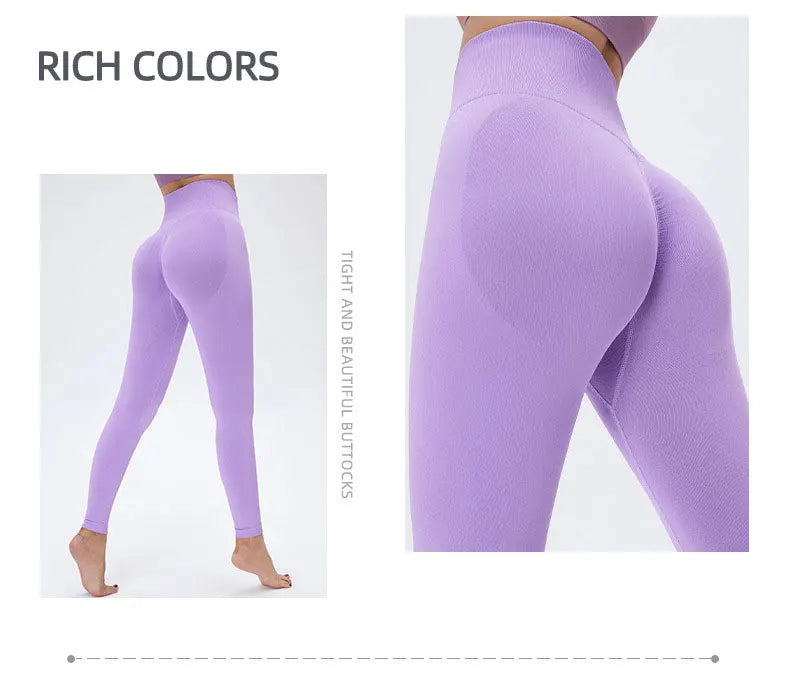 Seamless High Waist Nude Yoga Pants Women's Honey Peach Hip Lifting Tight Fitness Pants Quick Dried Exercise Push Up Yoga Pants