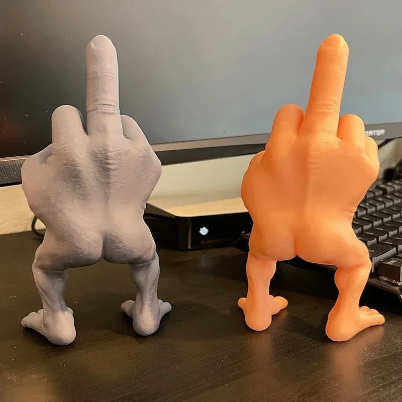 3d Printed Desktop Decorations Middle Finger Figure With Legs Refers To Funny Office Desk Ornaments Funny Toys 7.5x3.5x3cm