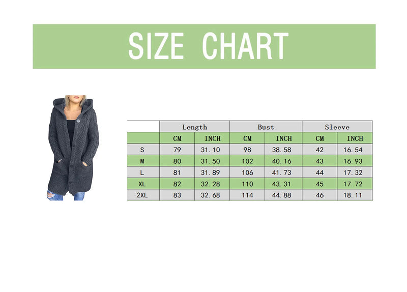 Autumn Winter Fashion Long Sweater Women Hooded Thickened Medium  Female Knitted Cardigan