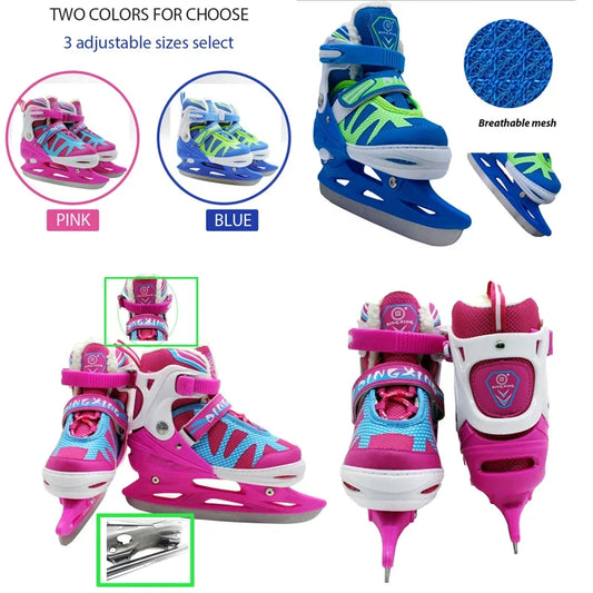 Steel Bracket Ice Hockey Skating Shoes Adult Child Skates for Beginner Ball Knife Ice Hockey Knife Shoes Real Ice Patines