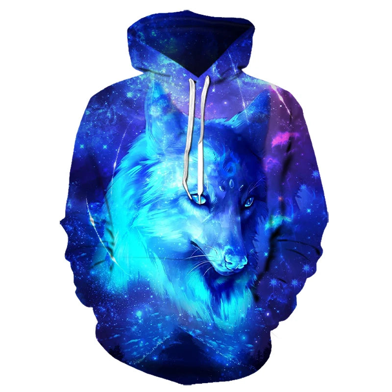 Animal Wolf 3D Printed Hooded Sweatshirts Men Women Fashion Casual Oversized Pullover Hip Hop Harajuku Streetwear Hoodies