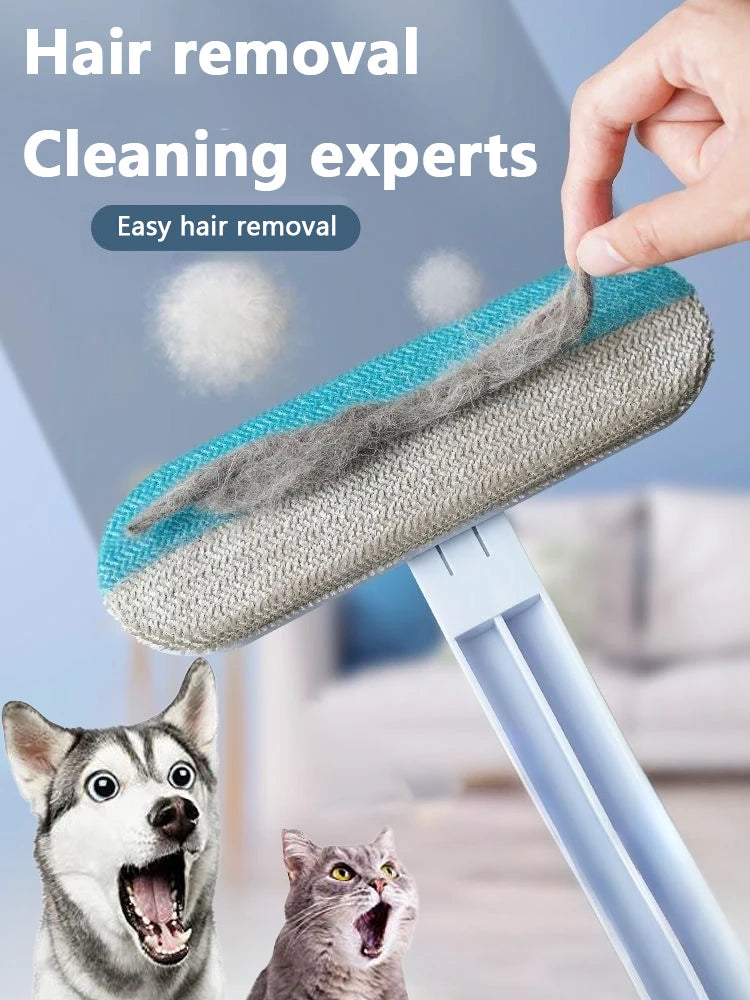 Multifunctional Pet Hair Remover Brush Long Handle Window Cleaning Brush Pet Fur Cleaning Tool Manual Cat Dog Hair Remover Brush