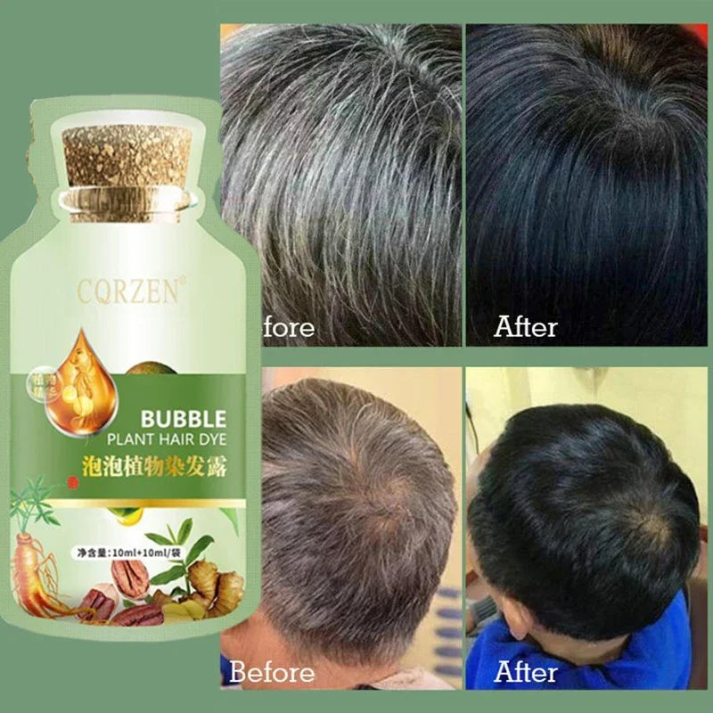 Pure Natural Herbal Hair Dye Shampoo 5 Minutes Change Hair Color Non-irritating Repair Gray White Fashion Hair Care Women Men