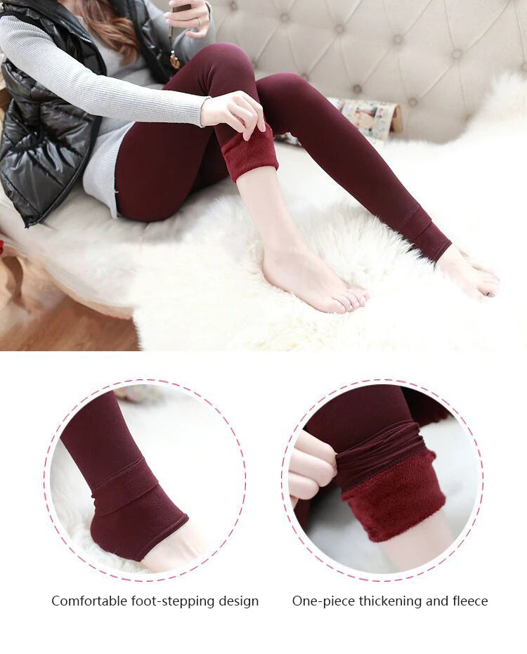 CHRLEISURE Winter Warm Pantyhose Women Fleece Thick Tights Female Thermal Pants Legging Stockings Keep Warm Underwear