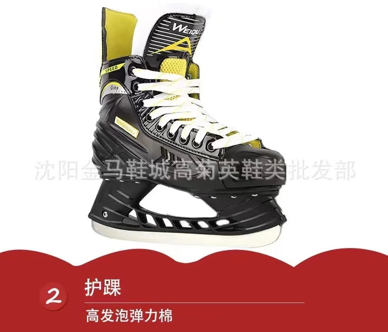 Ice Hockey Knife Skating Sneakers, Ice Skate Shoes, Leather Blade, Real Ice, Adult, Children, Indoor Sports, Beginners, New