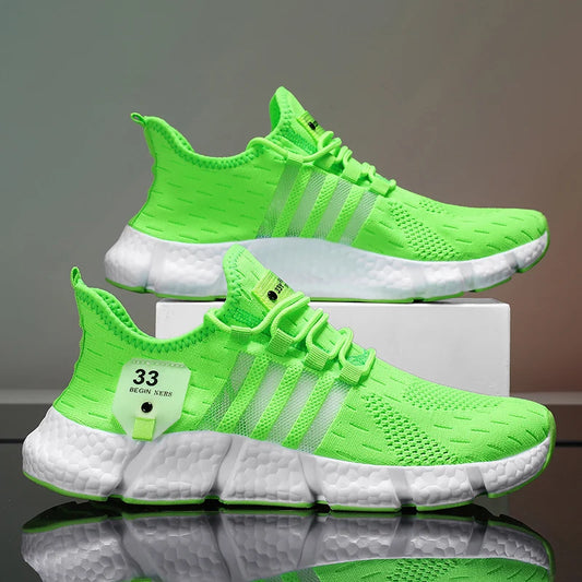 Men’s Thick-Soled Sneakers – Breathable Summer Running & Tennis Shoes, Comfortable Casual Footwear in Large Sizes