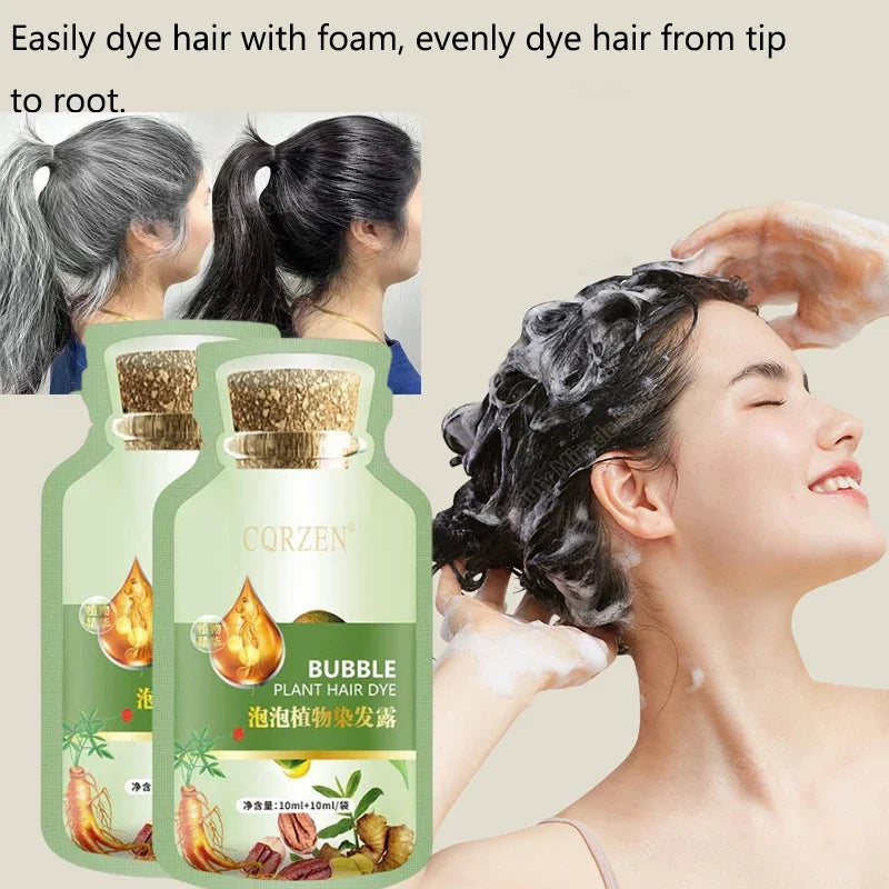 Pure Natural Herbal Hair Dye Shampoo 5 Minutes Change Hair Color Non-irritating Repair Gray White Fashion Hair Care Women Men