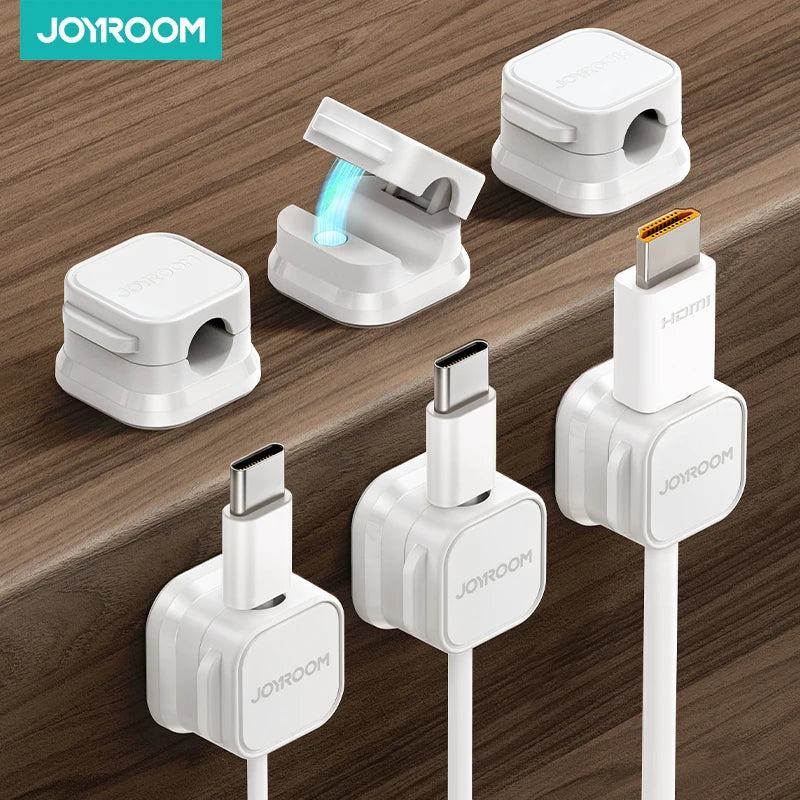 Joyroom 3/6 Pcs Magnetic Cable Clip Cable Holder Adhesive Wire Keeper Cord Cable Organizer for Home Office Under Desk Management