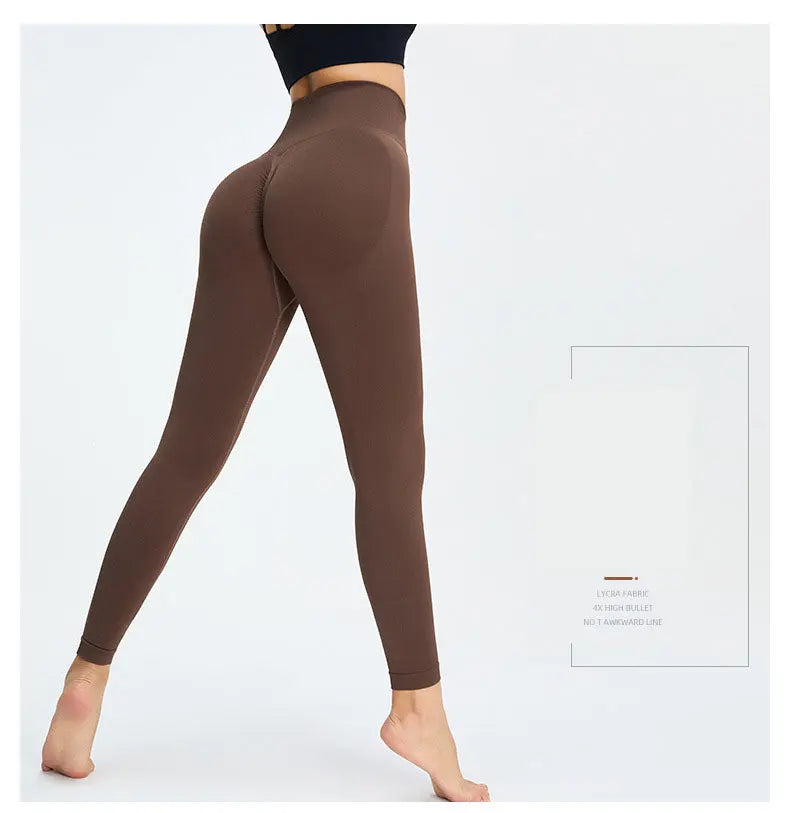 Seamless High Waist Nude Yoga Pants Women's Honey Peach Hip Lifting Tight Fitness Pants Quick Dried Exercise Push Up Yoga Pants