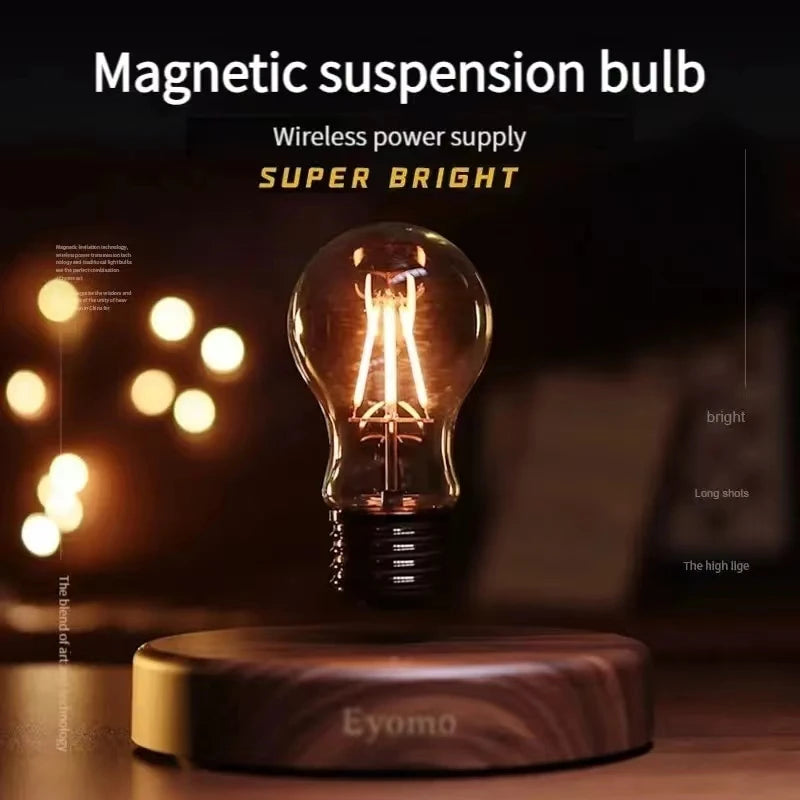 Maglev Bulb Lamp Metro Classic Glass Bulb Magnetic Levitation 360dgree self Rotating Light Unique Gift Office Desk Table Decor