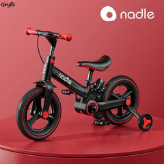 Grylls 2-in-1 Children's Balance Bike & Scooter - Multi-Functional Folding Baby Bike, Toddler Scooter, and Baby Cart | Lightweight, Adjustable, and Safe for Kids