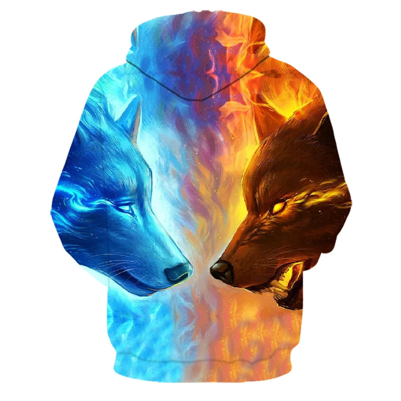 Animal Wolf 3D Printed Hooded Sweatshirts Men Women Fashion Casual Oversized Pullover Hip Hop Harajuku Streetwear Hoodies