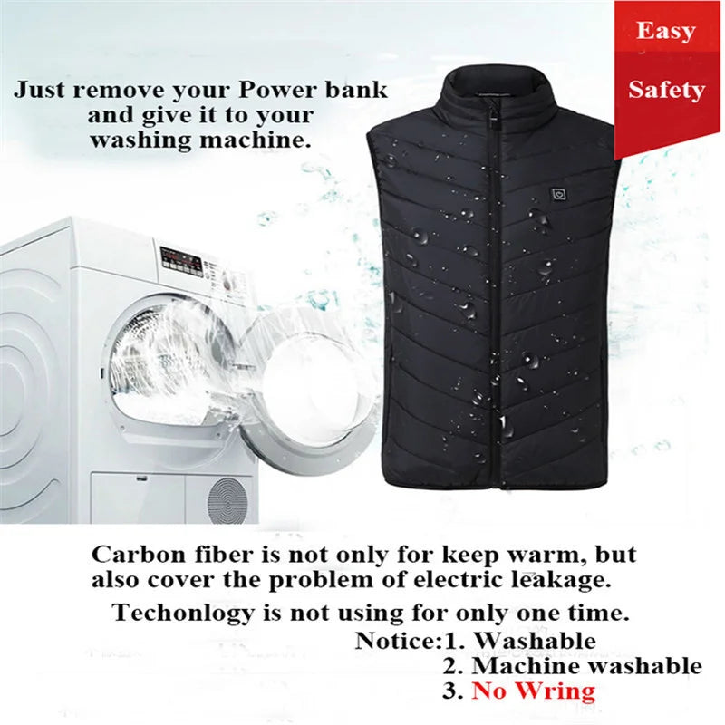 17/13/9 Areas Usb Heated Jacket Men Women Electric Heated Vest Heating Vest Heated Bodywarmer Usb Inner Heat Vest Veste