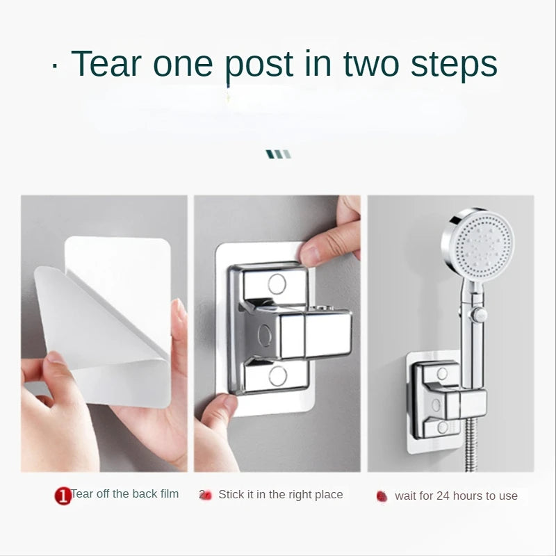 Shower Head Holder Adjustable Wall Mounted Shower Holder Self-Adhesive Shower Head Handheld Bracket Bathroom  Accessories