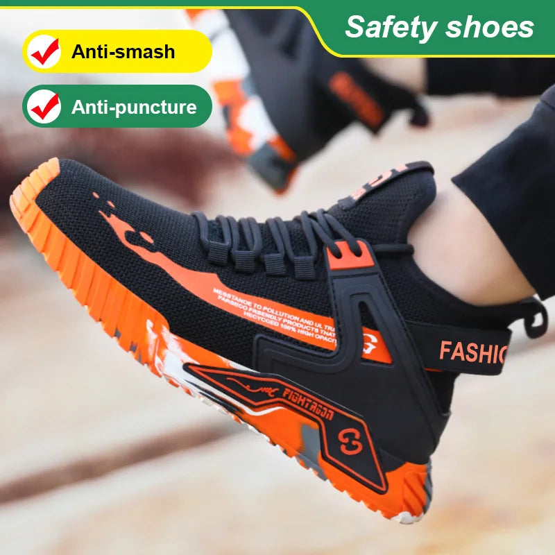 High top Safety Shoes Men Steel Toe Work Shoes Men Anti-puncture Safety Shoes Woman Work Safety Boots Man Indestructible Shoes