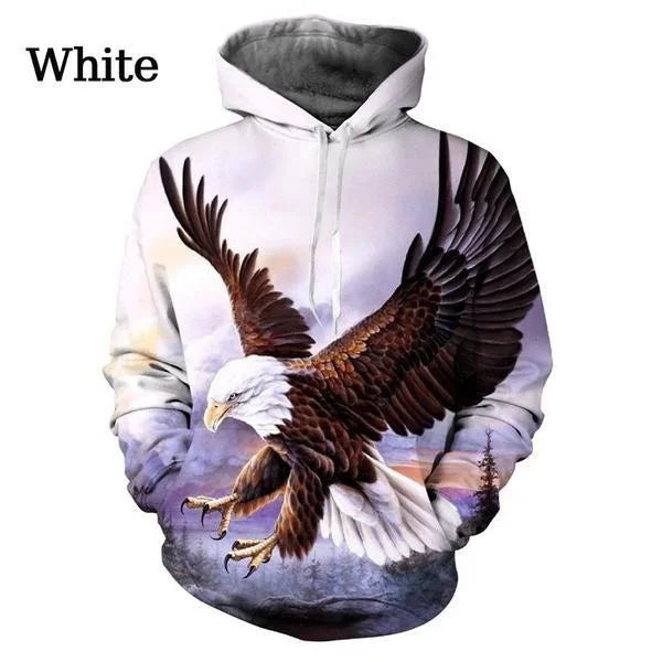 Fashion Funny Street Animal Print Eagle 3d Hoodie Unisex Long Sleeve Hoodie