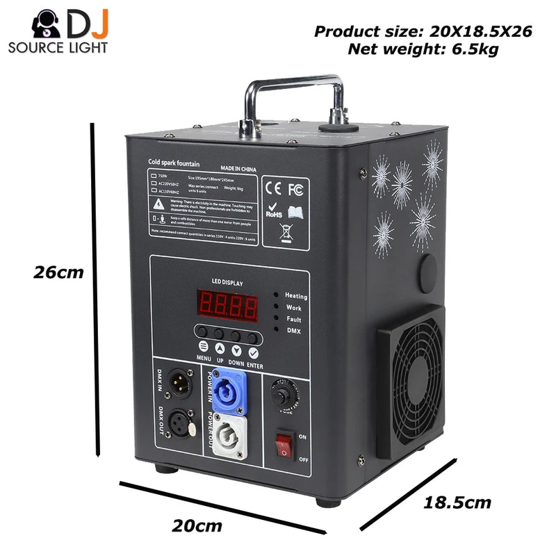 2Pcs/lot NEW 750W Cold Spark Firework Machine 750W 600W Sparker Machine Ti Powder Dmx Remote Control Fountain Sparkular Machine