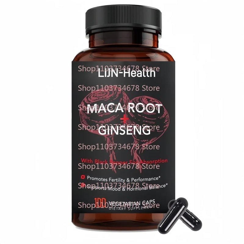 100% Organic Maca Root Capsules – 14,400mg Extra Strength with Panax Ginseng & Black Pepper for Maximum Absorption