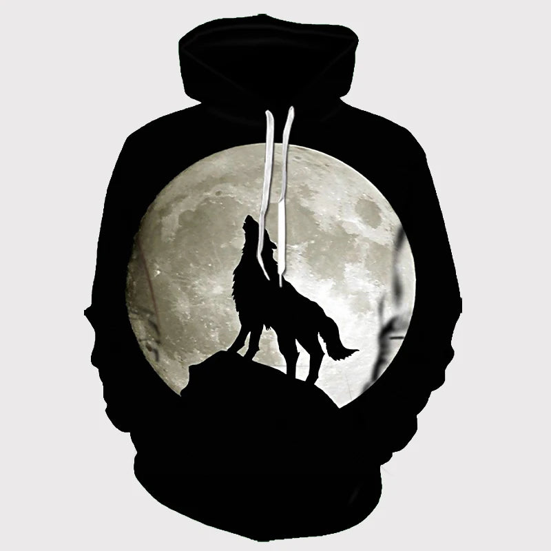 Animal Wolf 3D Printed Hooded Sweatshirts Men Women Fashion Casual Oversized Pullover Hip Hop Harajuku Streetwear Hoodies