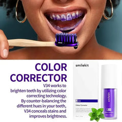 30ml V34 SmileKit Purple Toothpaste Removes Tartar Clean Oral Hygiene Fresh Breath Whitening Teeth Care Products