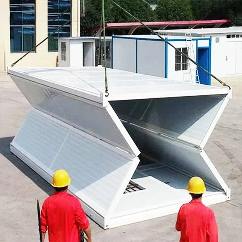 Double-wing Folding Box Movable Room Modular Prefabricated Portable Foldable Homes 20ft Office Folding Container House