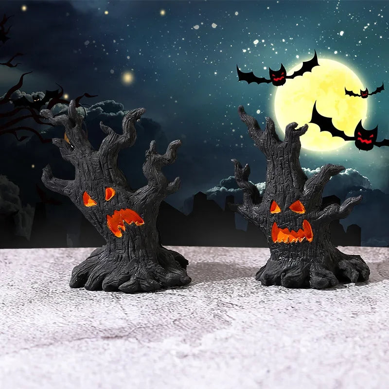 Halloween Dryad Micro Landscape Ornaments  Horror Atmosphere Mini Dryad Shape Resin Ornament for Halloween  Tree Demon Ornament