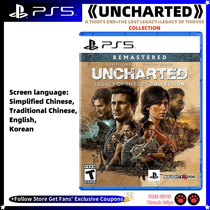 UNCHARTED Collection Brand New Sony Genuine Licensed Game Cd PS5 Playstation5 Game Card Playstation 5 Ps5 Games UNCHARTED