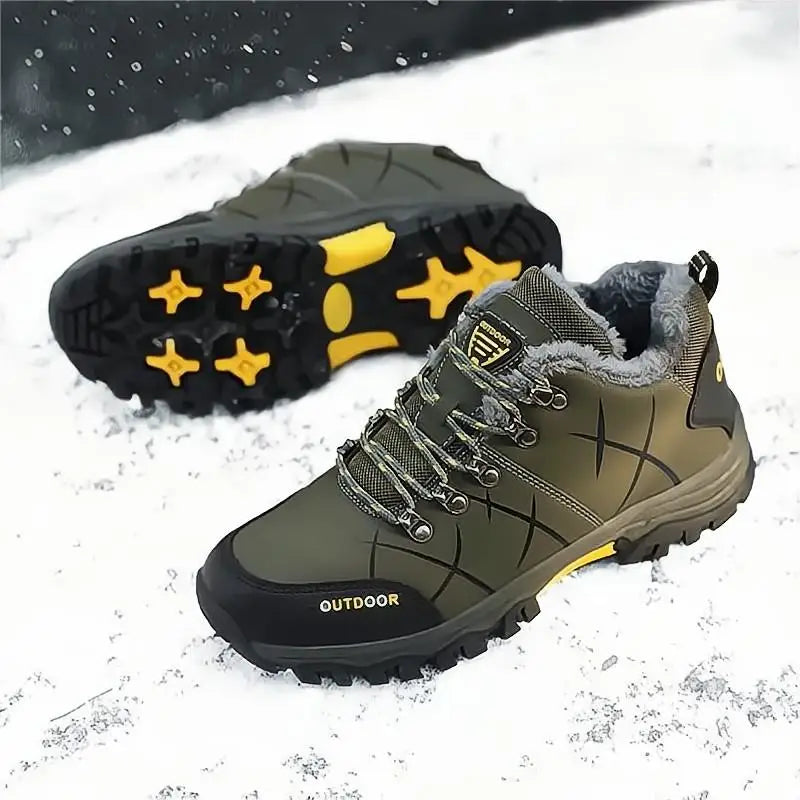 Men's Winter Sneakers Snow Boots Waterproof Leather Hiking Boots Super Warm winter sneakers for men Boots Outdoor trekking shoes