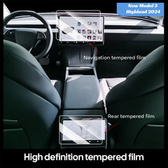 Tempered Glass Film Protector for 2025 Tesla Model Y & 2024 Model 3 Highland – Rear Row Center Control Screen Protection