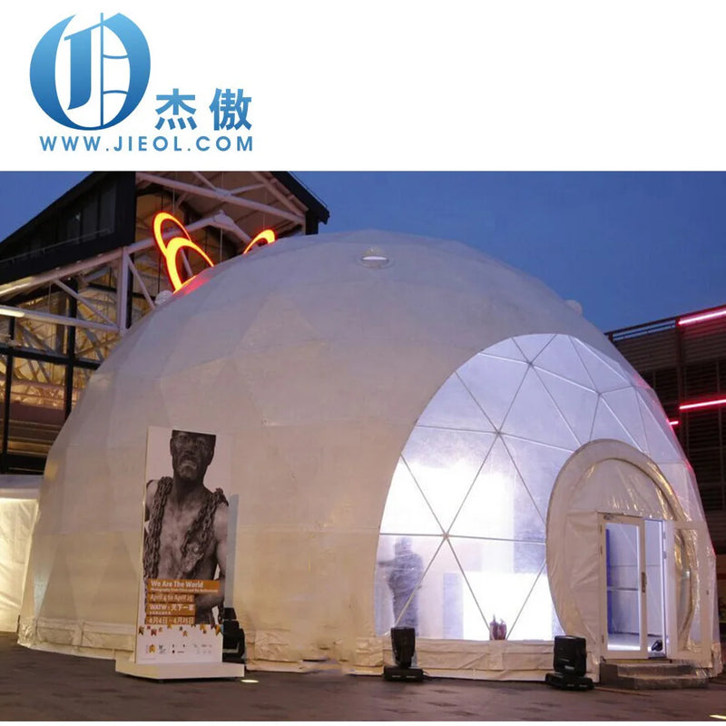 Popular Luxury hotel glamping prefab dome home tent with toilet for camping resort