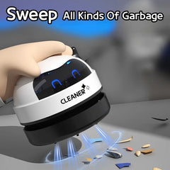 Mini Cordless Desk Vacuum: Portable Keyboard Cleaner & Dust Extractor | Handheld Rechargeable Sweeper for Home, Office, and Car - Sleek Design