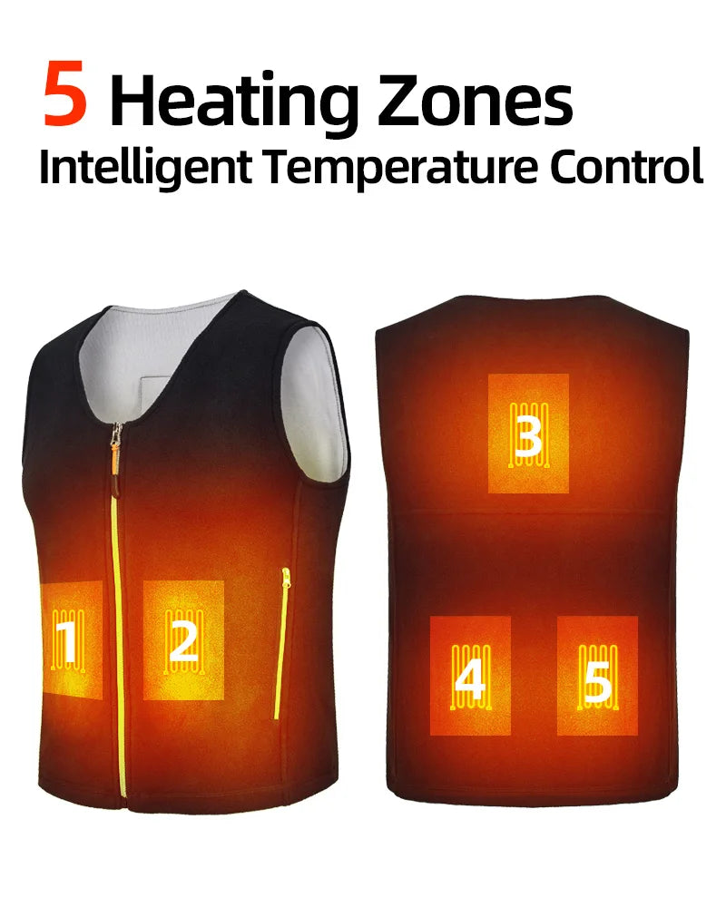 10 Areas Heated Vest Men Women Usb Electric Self Heating Vest Warming Waistcoat Heated Jacket Washable Thermal Heated Clothes