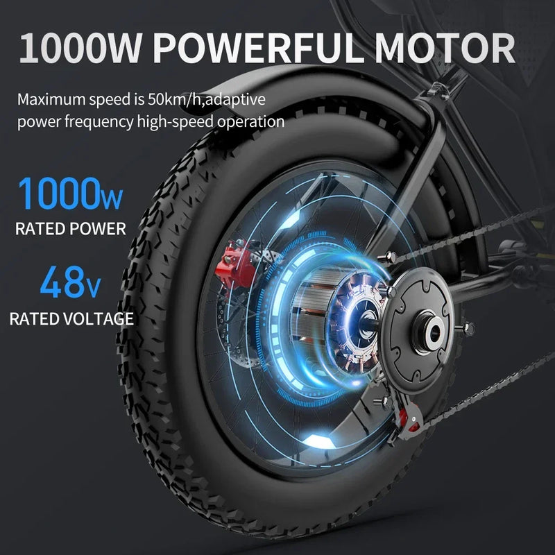 Electric Bicycle Mountain 2000W Powerful Motor 52V40AH 20*4.0 Inch Fat Tire Ebike Snow Hydraulic disc brake Adult Electric Bike