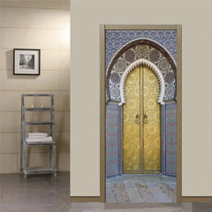 Sticker Door Stickers Home Decor Art Mural Living Room Great Mosque of Mecca Vinly Wallpaper Wall Stickers Porch door mural