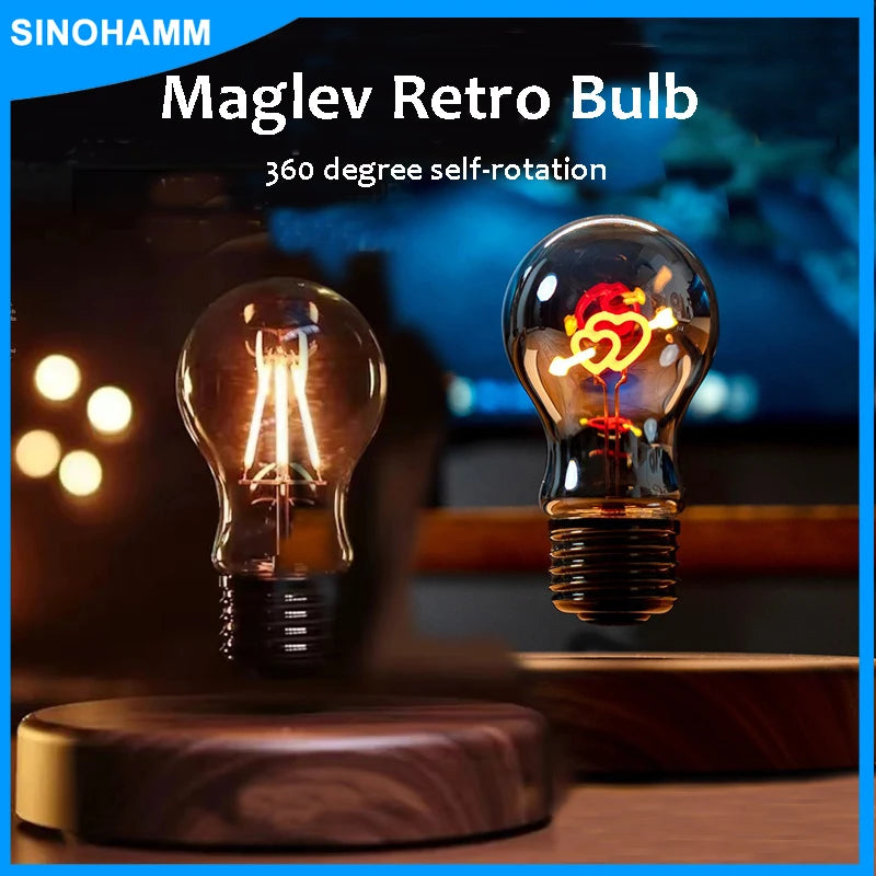 Maglev Bulb Lamp Metro Classic Glass Bulb Magnetic Levitation 360dgree self Rotating Light Unique Gift Office Desk Table Decor