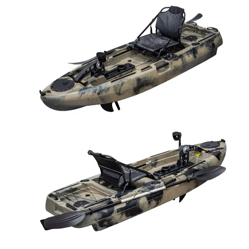 8.2ft 2.5m PE Kayaks,Smallest Pedal Single Luya Plastic Fishing Boat Canoe,Pedal Boat Penguin-style Foot Power