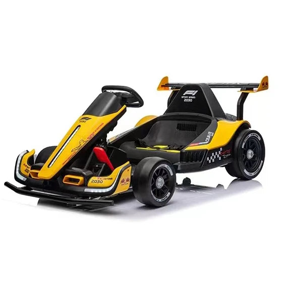 new design 360 degree drifting 24V 10A battery dual drive electric go kart with EVA soft cushion and cool flashing light for kid