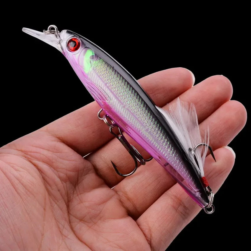 1PCS Laser Minnow Fishing Lure 11CM 13G pesca hooks fish wobbler tackle crankbait artificial japan hard bait swimbait