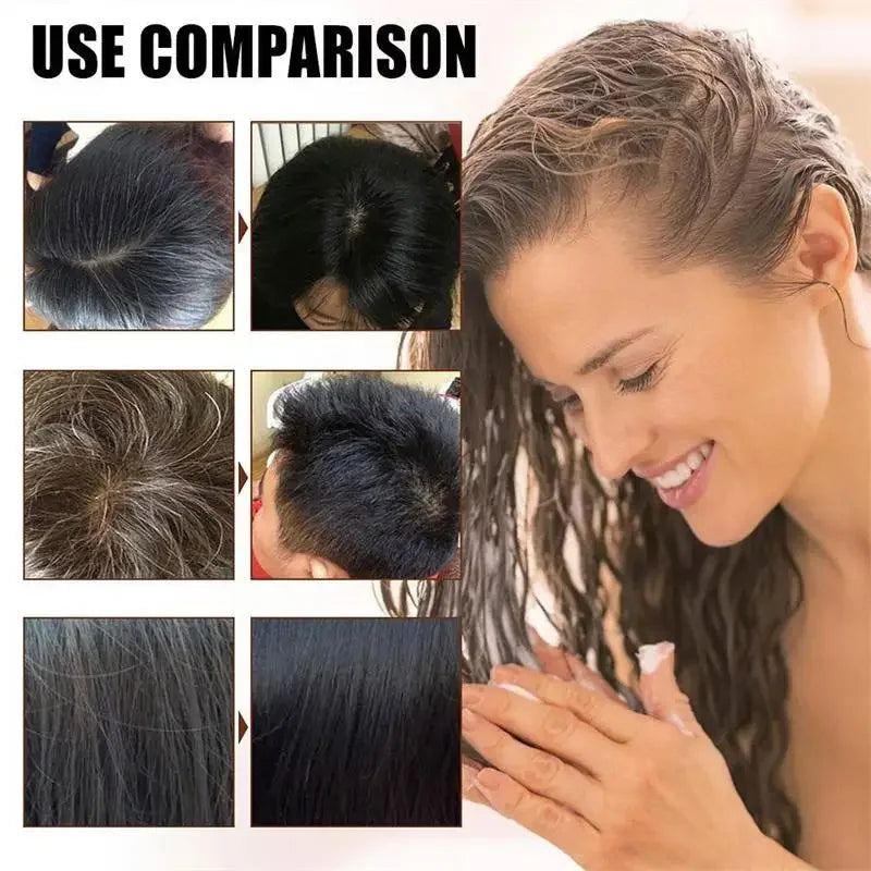 Pure Natural Herbal Hair Dye Shampoo 5 Minutes Change Hair Color Non-irritating Repair Gray White Fashion Hair Care Women Men