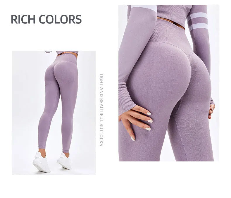 Seamless High Waist Nude Yoga Pants Women's Honey Peach Hip Lifting Tight Fitness Pants Quick Dried Exercise Push Up Yoga Pants