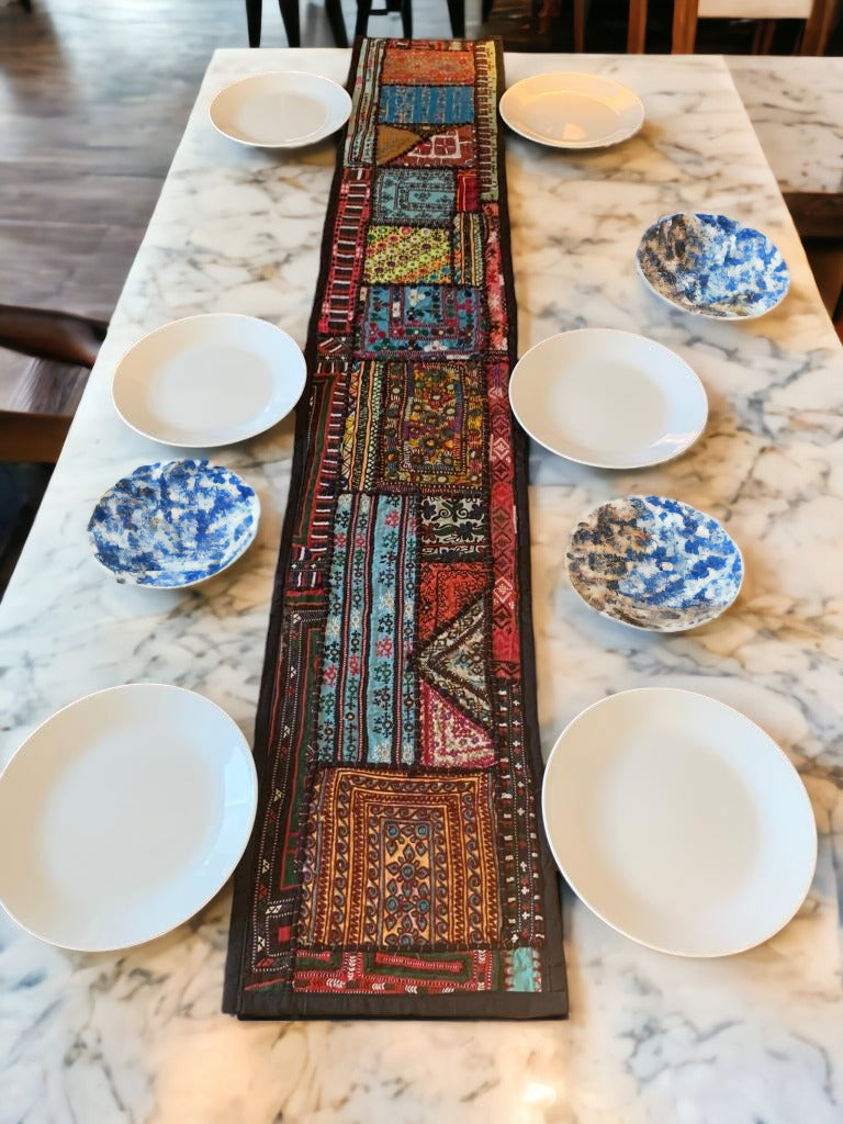 Beautifully Patterned Handmade Table Runner in Vibrant Colors