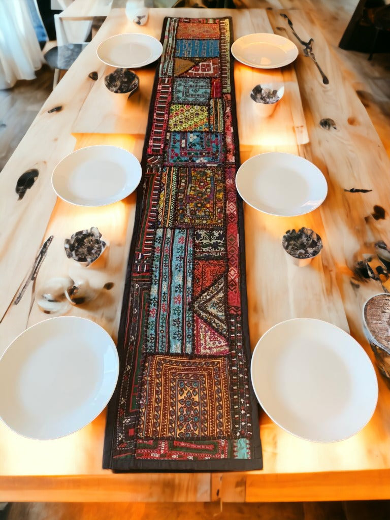 Beautifully Patterned Handmade Table Runner in Vibrant Colors