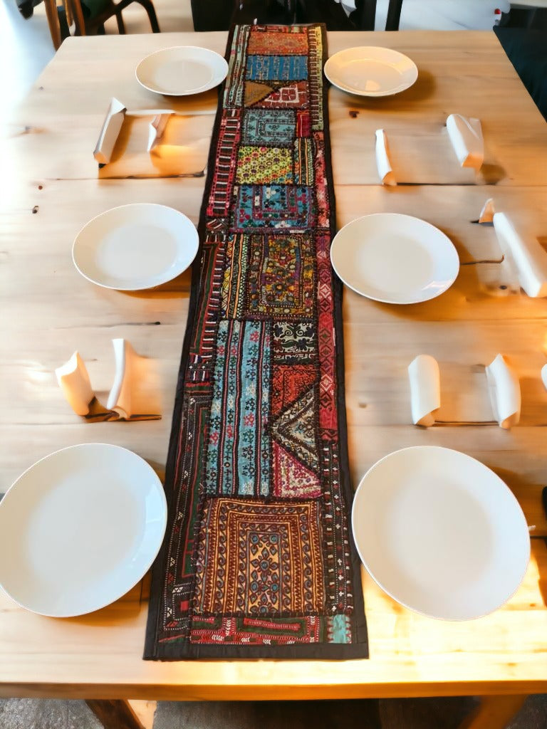 Beautifully Patterned Handmade Table Runner in Vibrant Colors