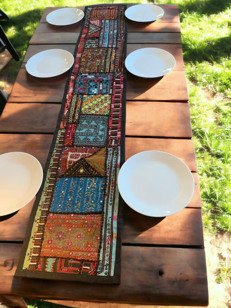 Beautifully Patterned Handmade Table Runner in Vibrant Colors